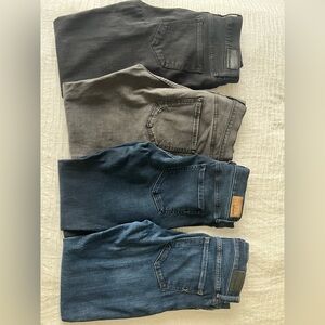 Express 4 Skinny Jeans Black, Gray, and blue and Dark blue Jeans. Mid Rise 2P.